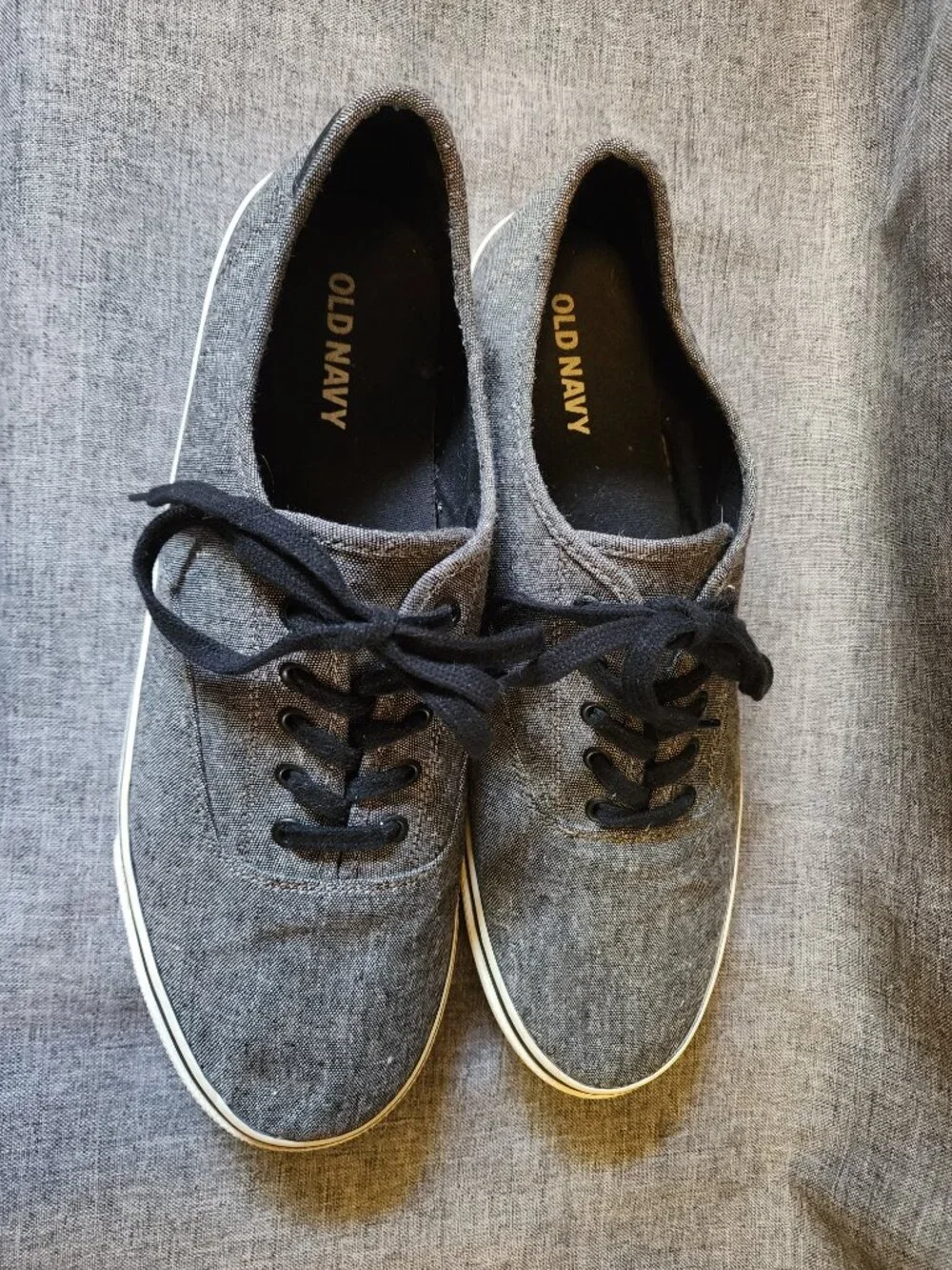 Men's Size 12 Old Navy Gray Dark Chambray Lace Up Shoes